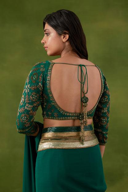 Sari Set in Egyptian Cutdana and Sequin Embroidery