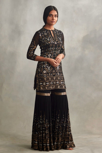 Gharara Set in Small Sequin Embroidery