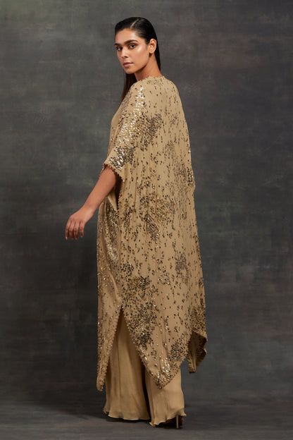 Kaftan Set in Sequin Textured Snake Pattern