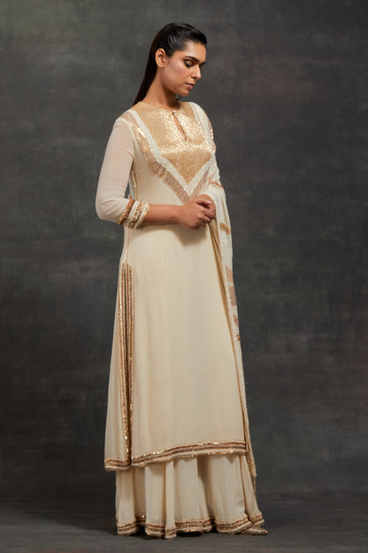 Kurta Set in Gold Sequin Embroidery
