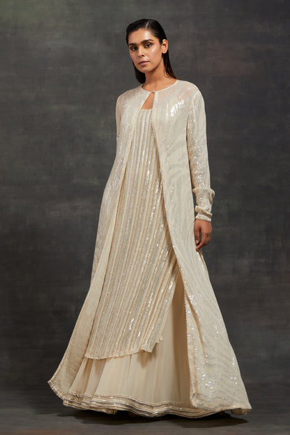 Jacket Set In Sequin embroidery inspired by Zebra design