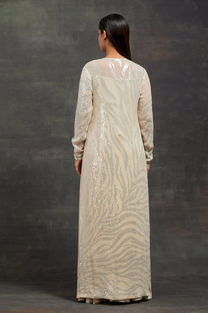 Jacket Set In Sequin embroidery inspired by Zebra design