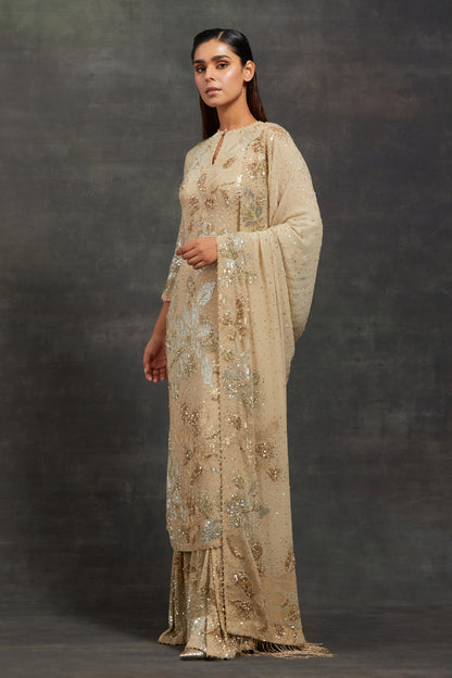 Kurta Set In Floral Sprinkle Sequin Embroidery