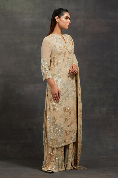 Kurta Set In Floral Sprinkle Sequin Embroidery