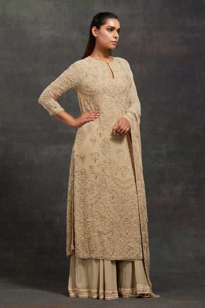 Kurta Set In Pearl,Thread and Sequin Embroidery