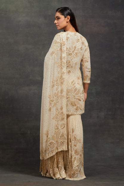 Gharara Set in Floral Sprinkle Sequin Embroidery