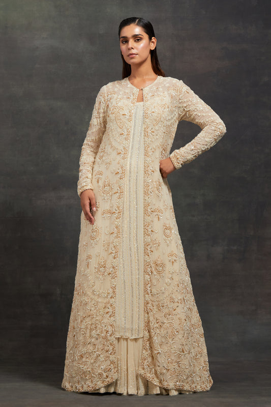 Jacket Set In Pearl, Sequin and Thread Embroidery
