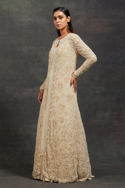 Jacket Set In Pearl, Sequin and Thread Embroidery