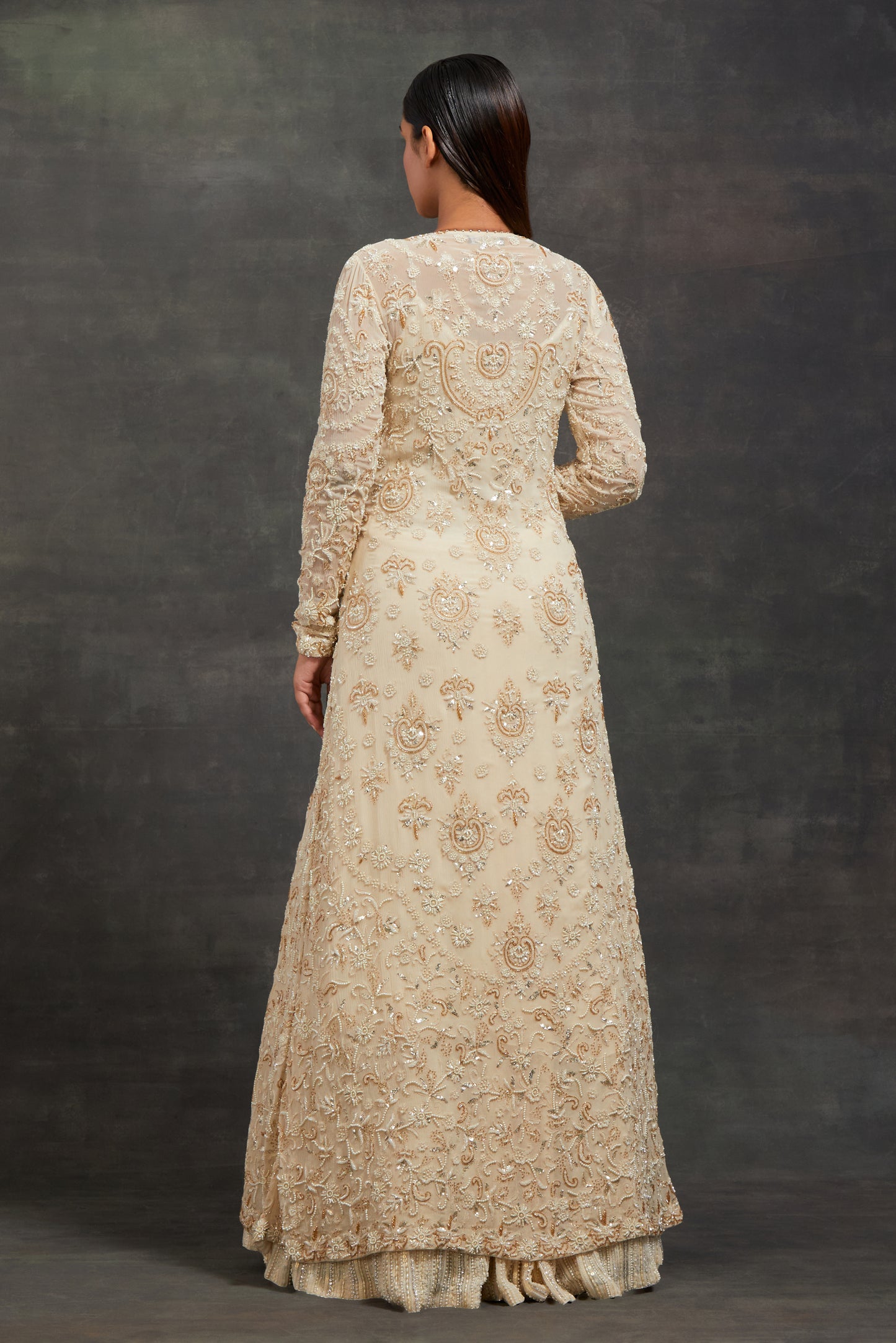 Jacket Set In Pearl, Sequin and Thread Embroidery