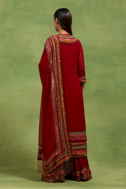 Kurta Set in Thread and Sequin Dhari Embroidery