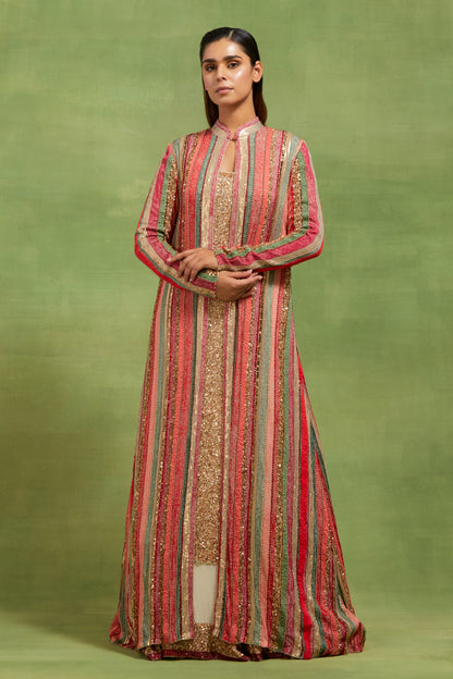 Jacket Set in Dhari Thread and Sequin Embroidery