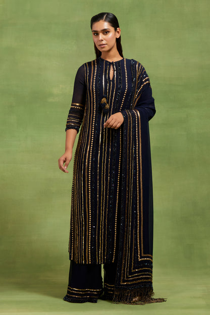 Kurta Set in Sequin Line embroidery