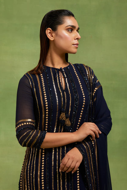 Kurta Set in Sequin Line embroidery