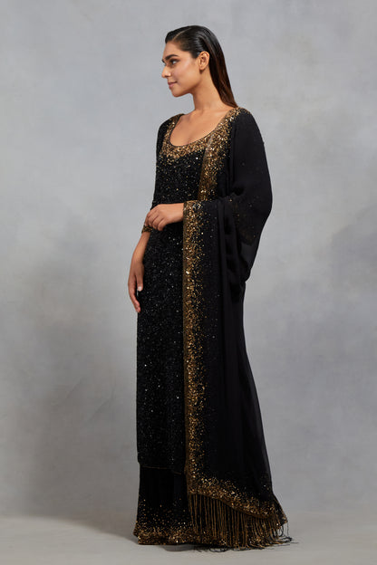 Kurta Set in Tonal & Gold Sprinkle Sequin Embroidery