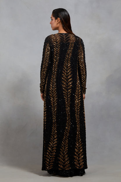 Jacket Set in Leaf Sequin Embroidery