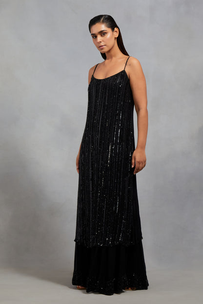Jacket Set in Leaf Sequin Embroidery