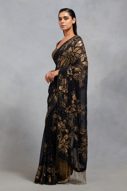 Sari Set in Sequin Floral Sprinkle Design