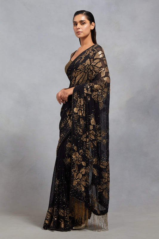 Sari Set in Sequin Floral Sprinkle Design