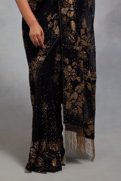 Sari Set in Sequin Floral Sprinkle Design