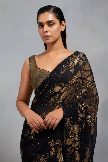 Sari Set in Sequin Floral Sprinkle Design