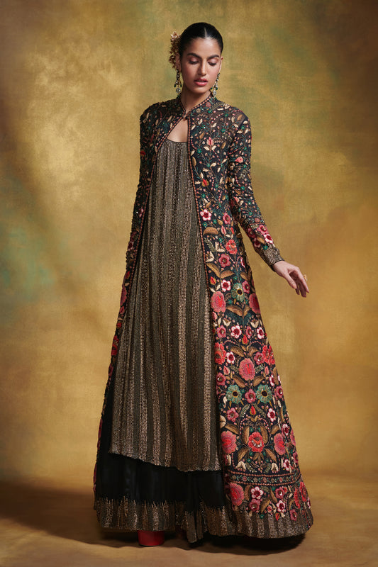 Jacket Set in Persian Floral Embroidery