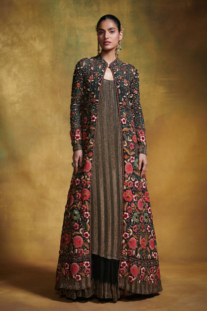 Jacket Set in the bold Flower Embroidery