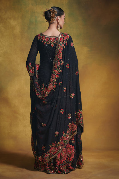 Sharara Set in Floral Thread Embroidery