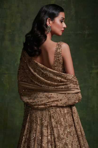 Lehenga Set in Sequin Sprinkle and Stone Embroidery