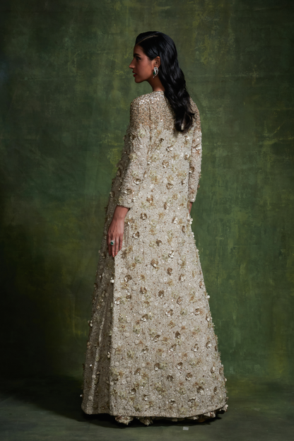 Jacket Set in 3D floral Embroidery