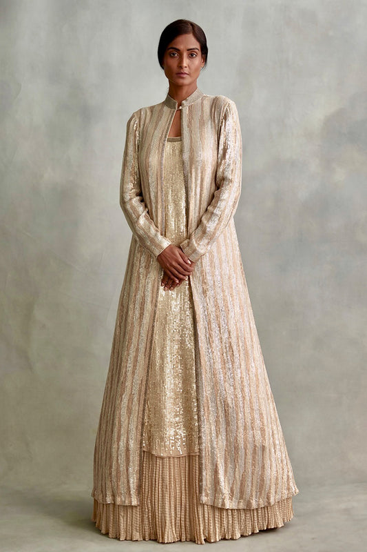 Jacket Set in an Illusion Design in small sequin embroidery