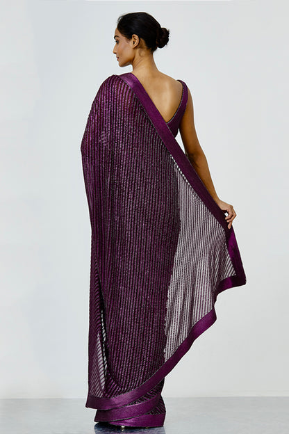 Sari Set with Tonal Sheeted Sequin Embroidery