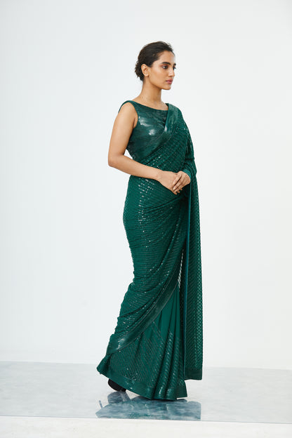 Sari Set with Tonal Sequins Embroidery