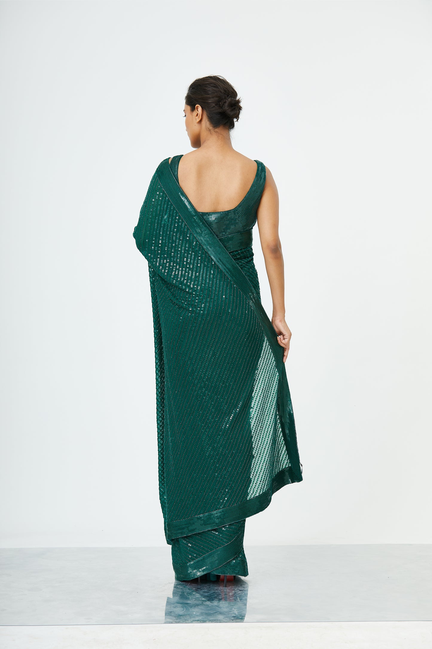 Sari Set with Tonal Sequins Embroidery