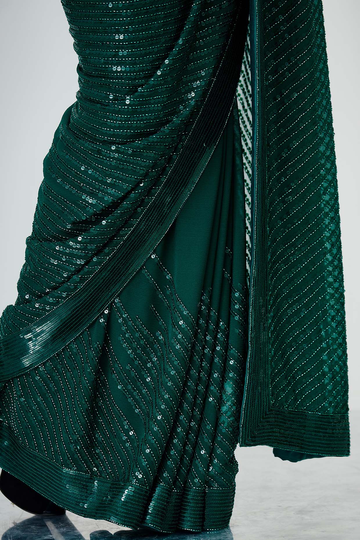 Sari Set with Tonal Sequins Embroidery