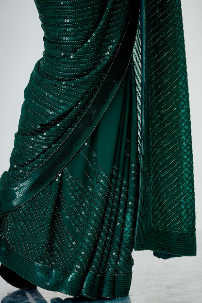 Sari Set with Tonal Sequins Embroidery
