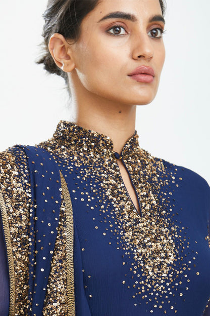 Gharara set with Gold Sprinkle Sequins Embroidery