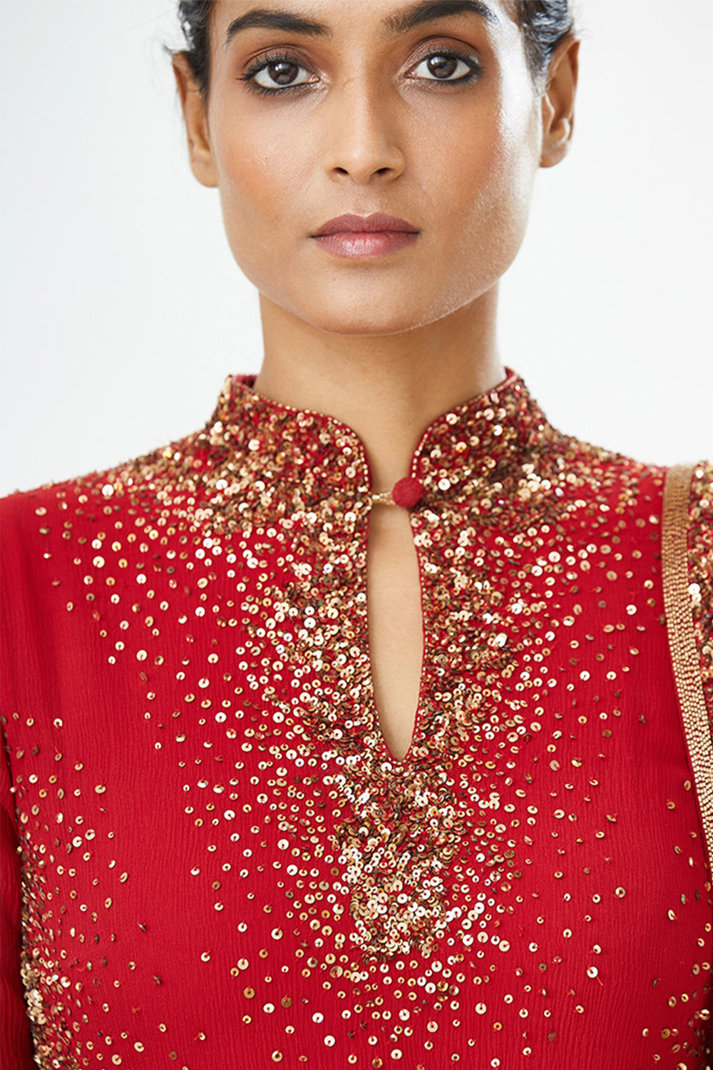 Gharara Set in Gold Sprinkle Sequins Embroidery