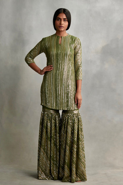 Gharara Set in mix small sequin embroidery