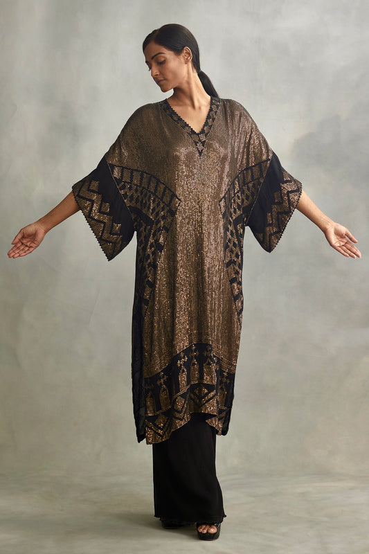 Kaftan Set in Small Sequin Embroidery