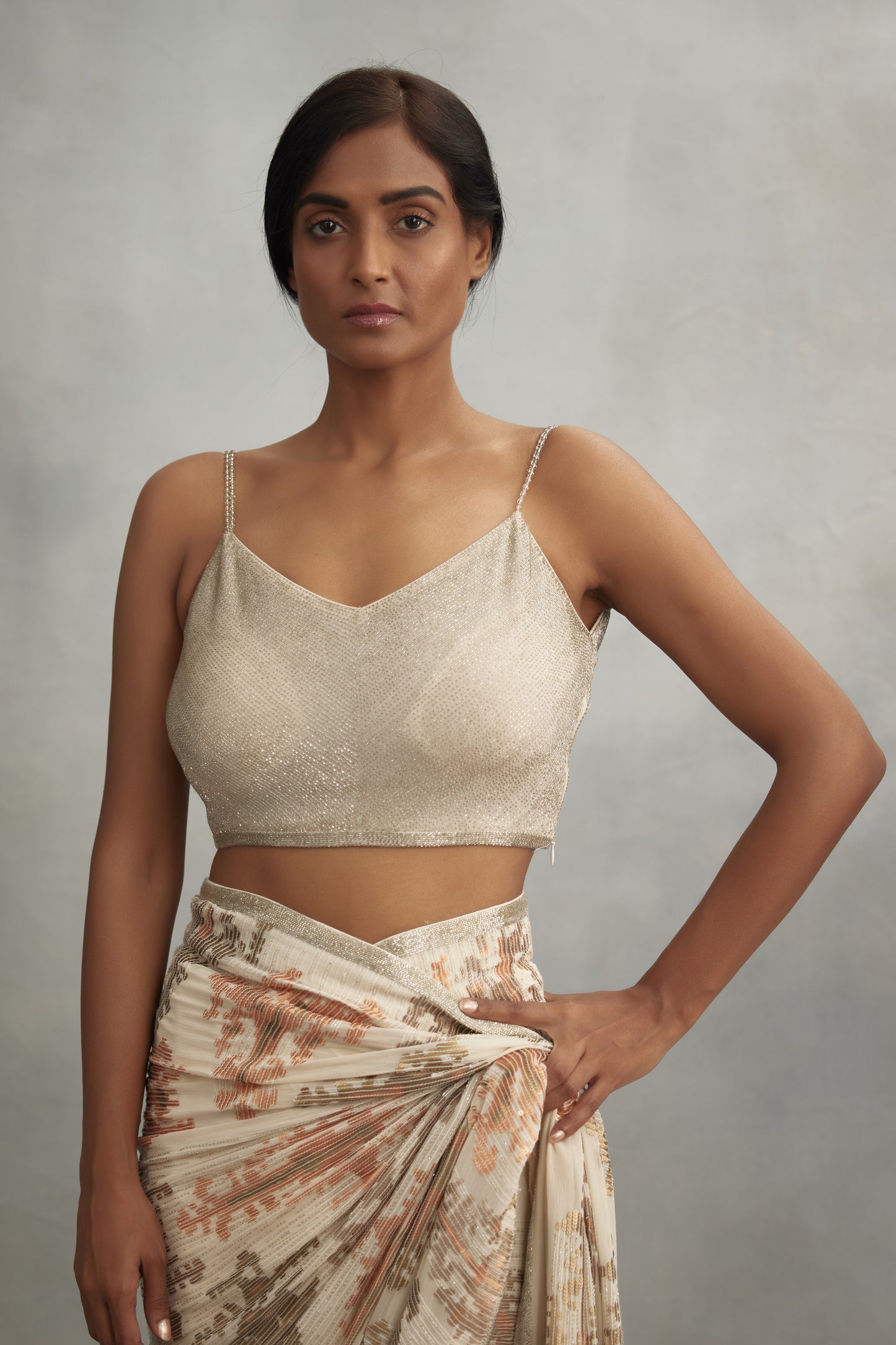 Sari Set in Mix Small Sequin Embroidery