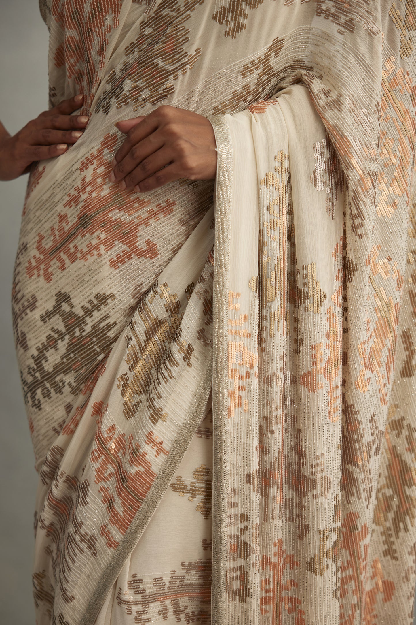 Sari Set in Mix Small Sequin Embroidery