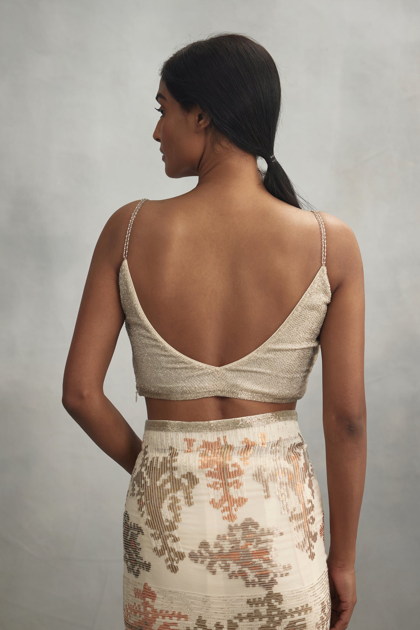 Sari Set in Mix Small Sequin Embroidery