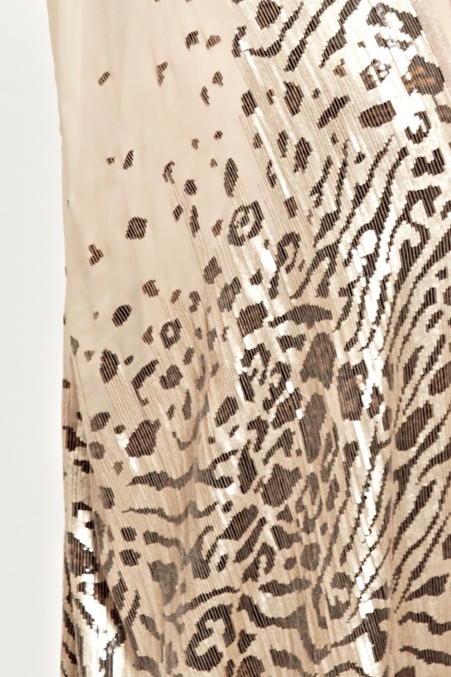 Sari Set with Tiger & Leopard Mix pattern Sequin Embroidery