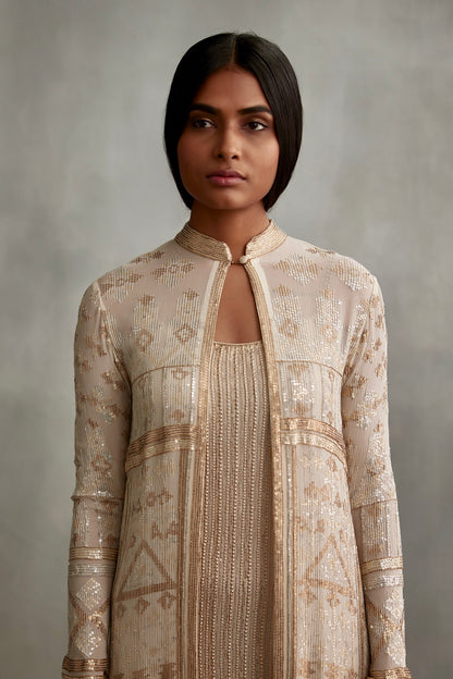 Jacket Set in Small Sequins Embroidery