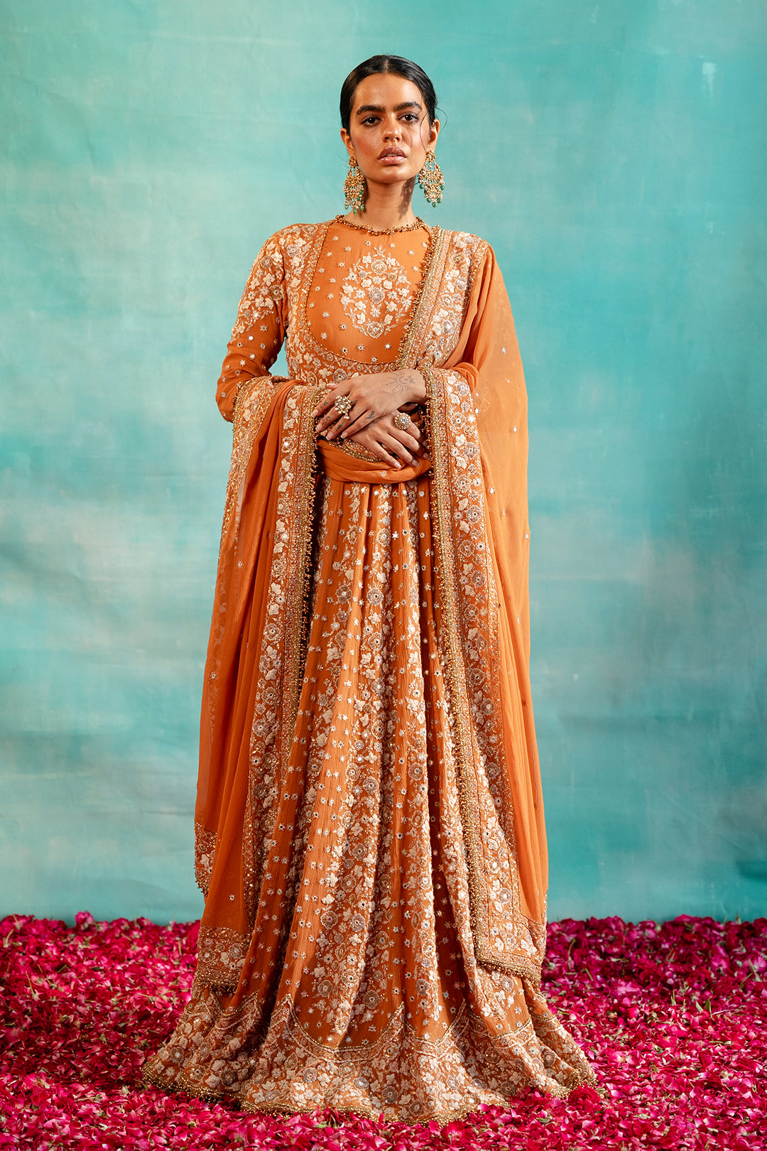 Anarkali Set with Thread & Mirror Embroidery