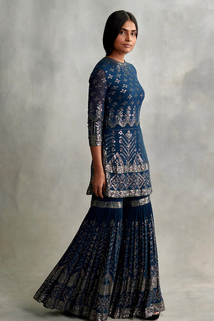 Gharara Set in small sequin embroidery