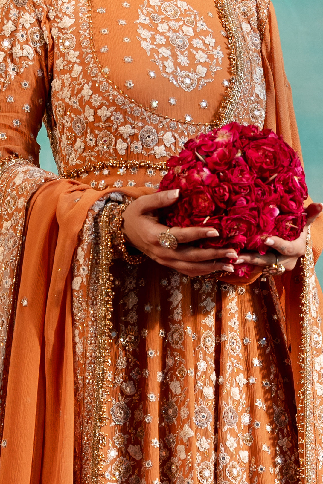 Anarkali Set with Thread & Mirror Embroidery