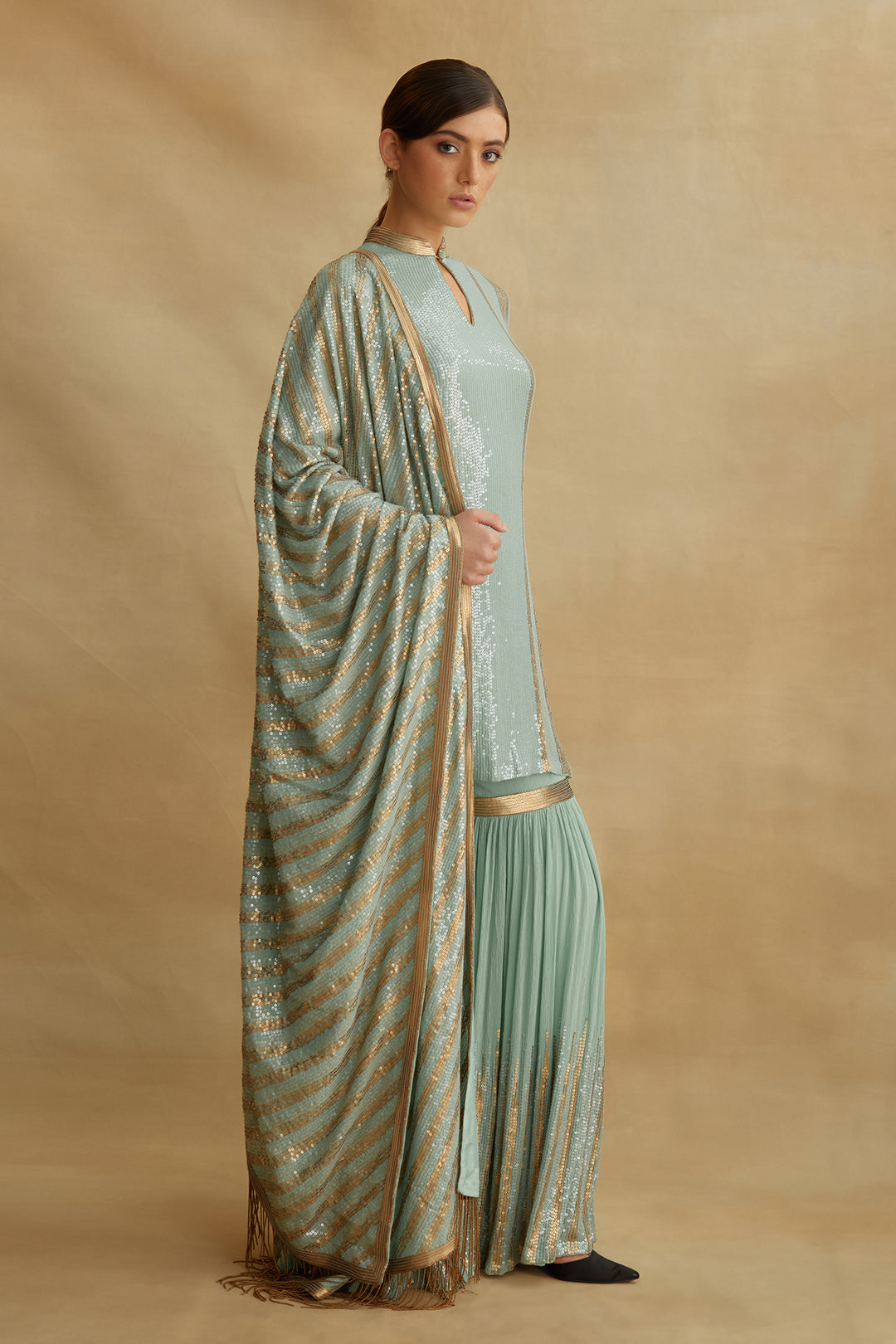 Gharara Set with Sequin Embroidery