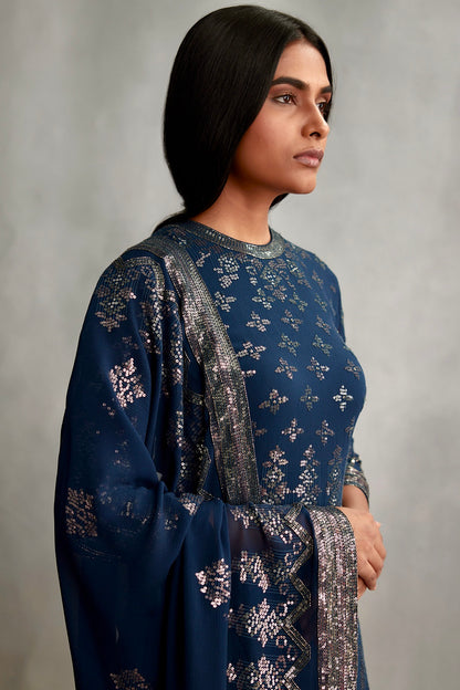 Gharara Set in small sequin embroidery