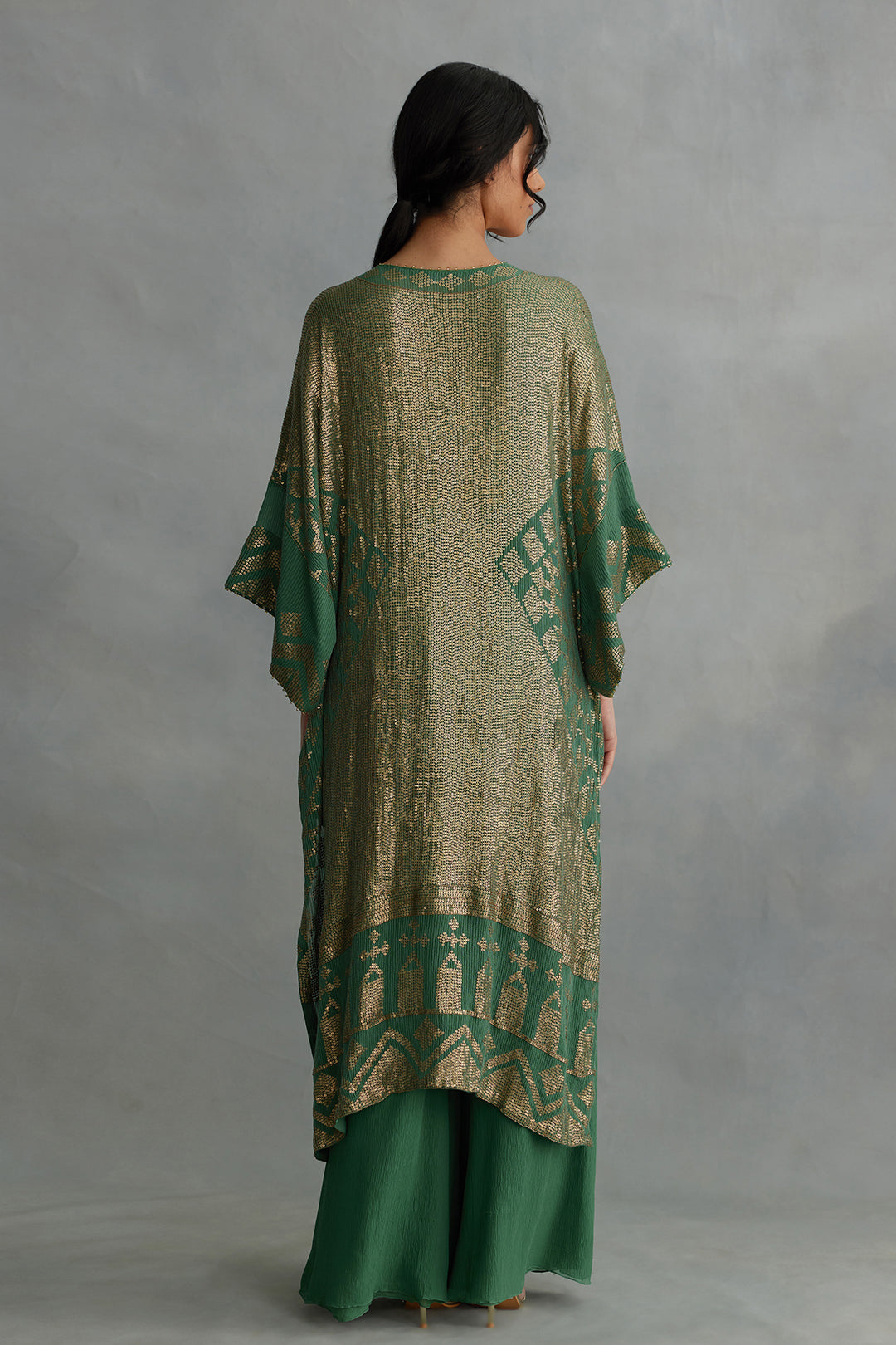 Kaftan Set in Small Sequin Embroidery